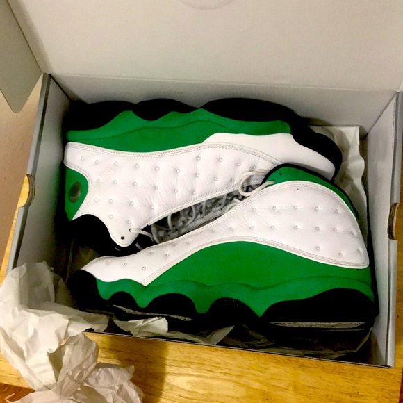 Air Jordan 13 RETRO white/LUCKY Green-Black Blanc/Noir/vert Irlandais 12 - Picture 1 of 8